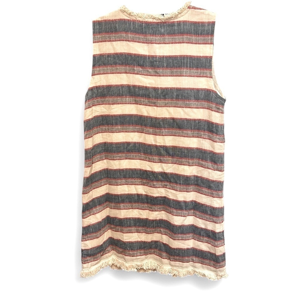 Chelsea & Theodore Striped Shift Fringe Hem Dress size 12 - Picture 2 of 11